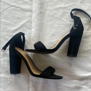 Charlotte Russe Black Block Heel Ankle Strap Sandals